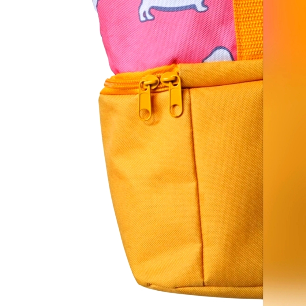 RARE Crown & Ivy Dashund Dog Large Cooler Tote Bag Pink & Orange Purse Mesh - Picture 4 of 9
